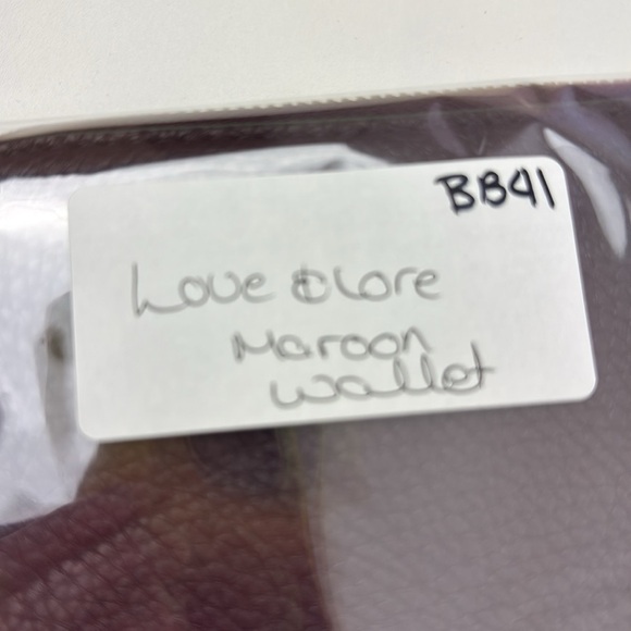 Love & Lore Maroon Vegan Wallet - Picture 9 of 9